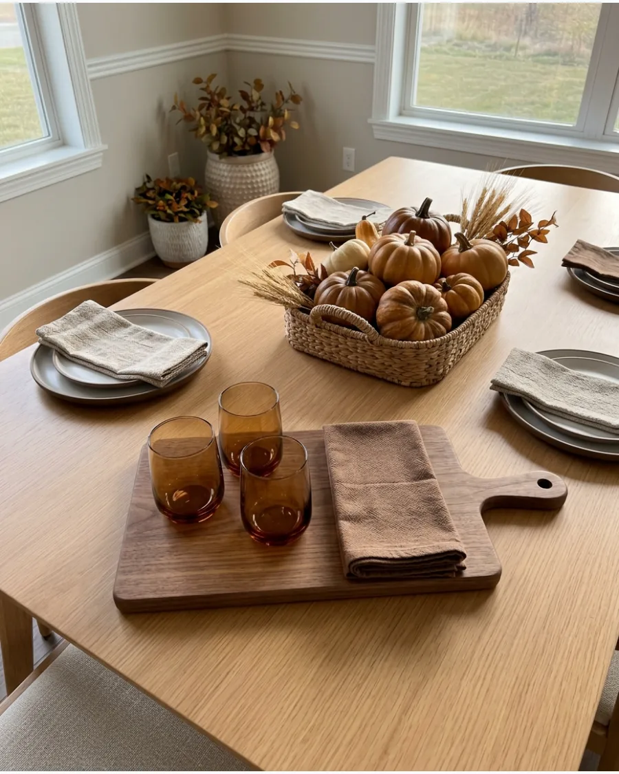 42. Modern Tonal Brown Thanksgiving Tablescape