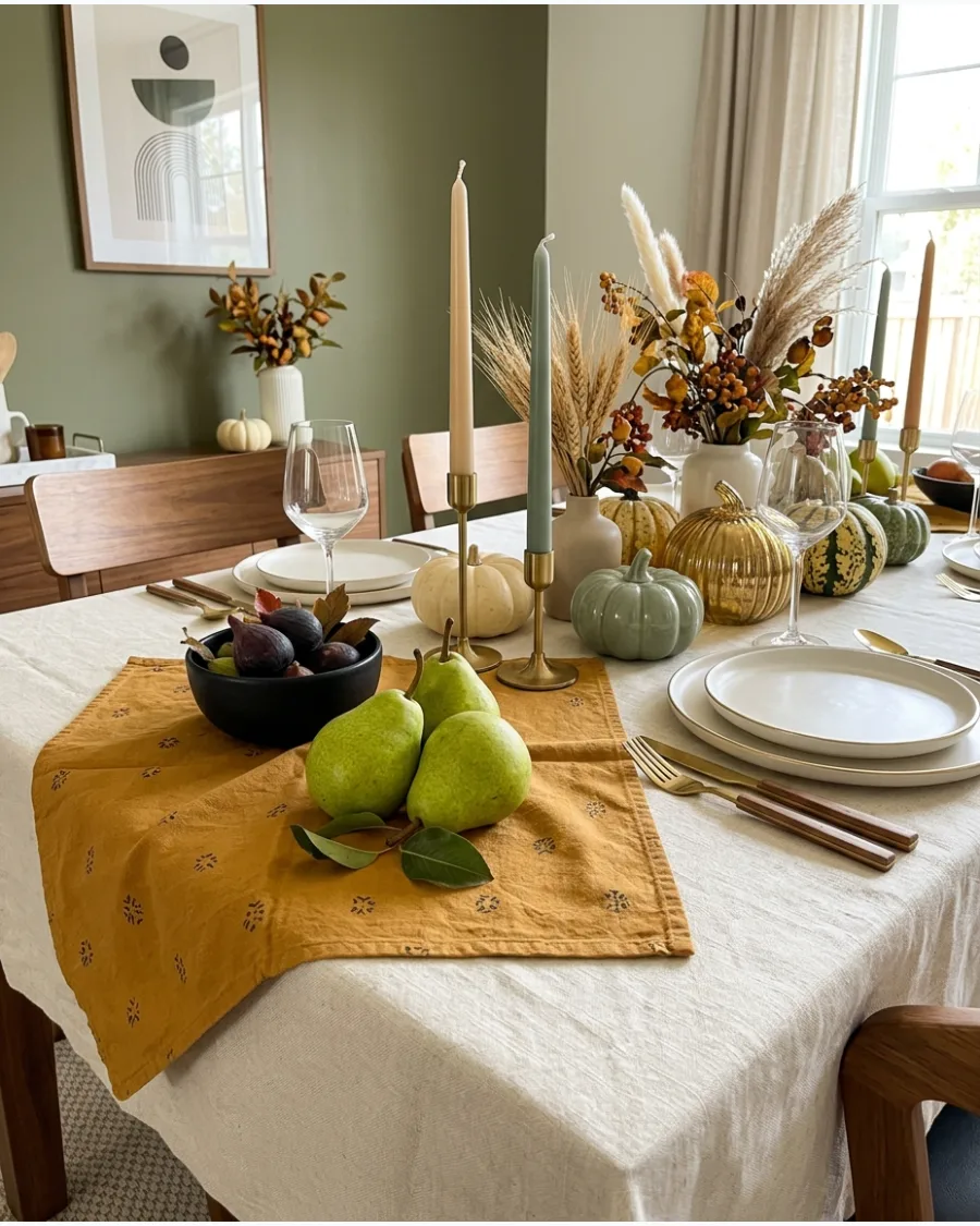 47. Modern Curated-Maximalist Thanksgiving Tablescape