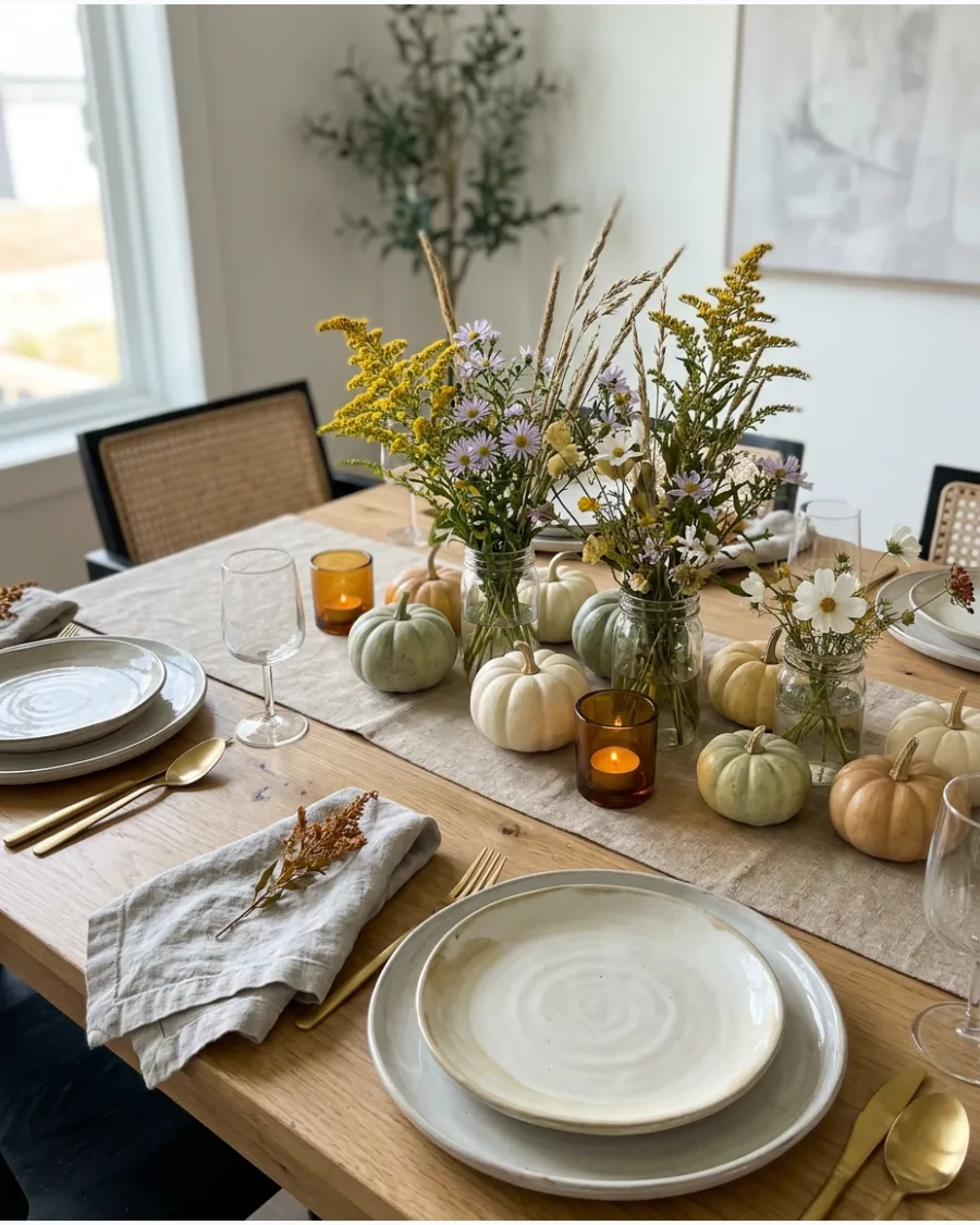 49. Modern Friendsgiving Thanksgiving Tablescape