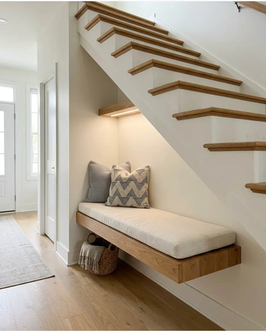 16. Floating Bench Under-Stair Nook
