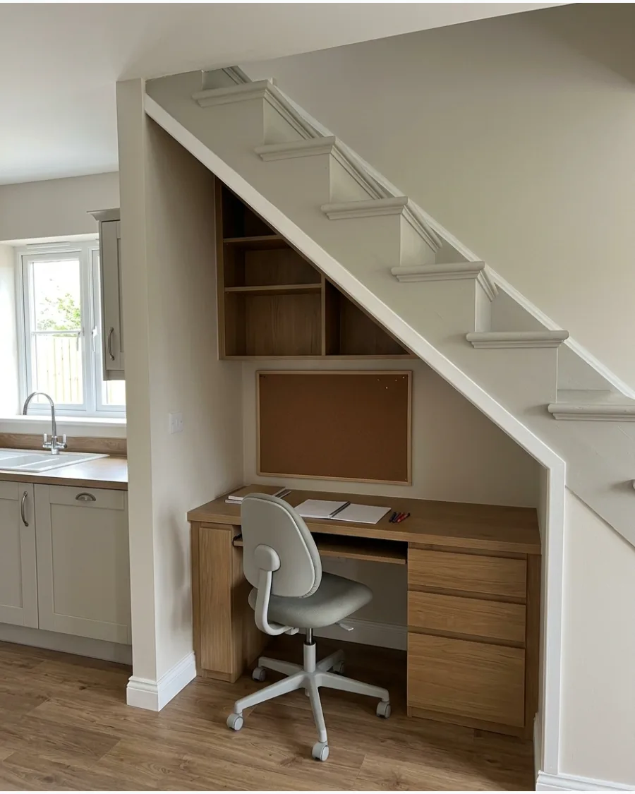 25. Homework Nook Under Stairs