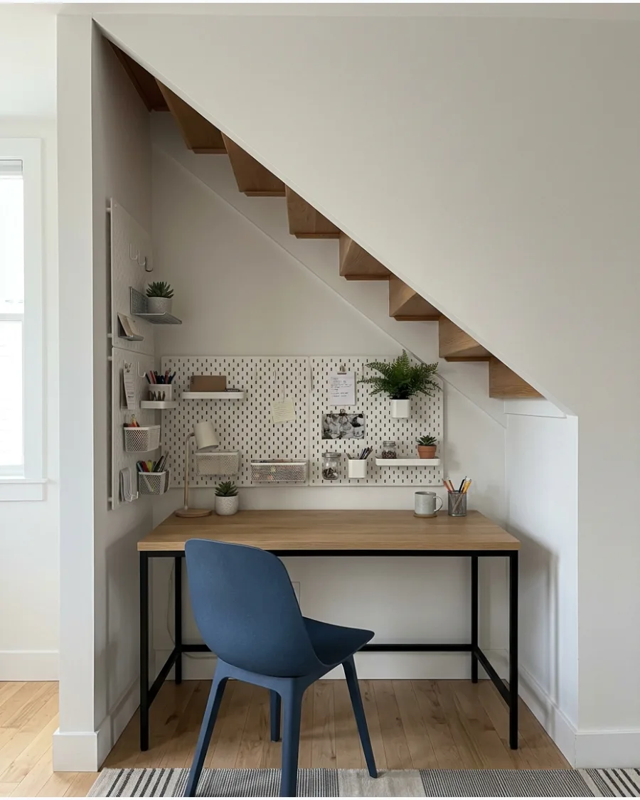 27. Office Nook With Pegboard Wall