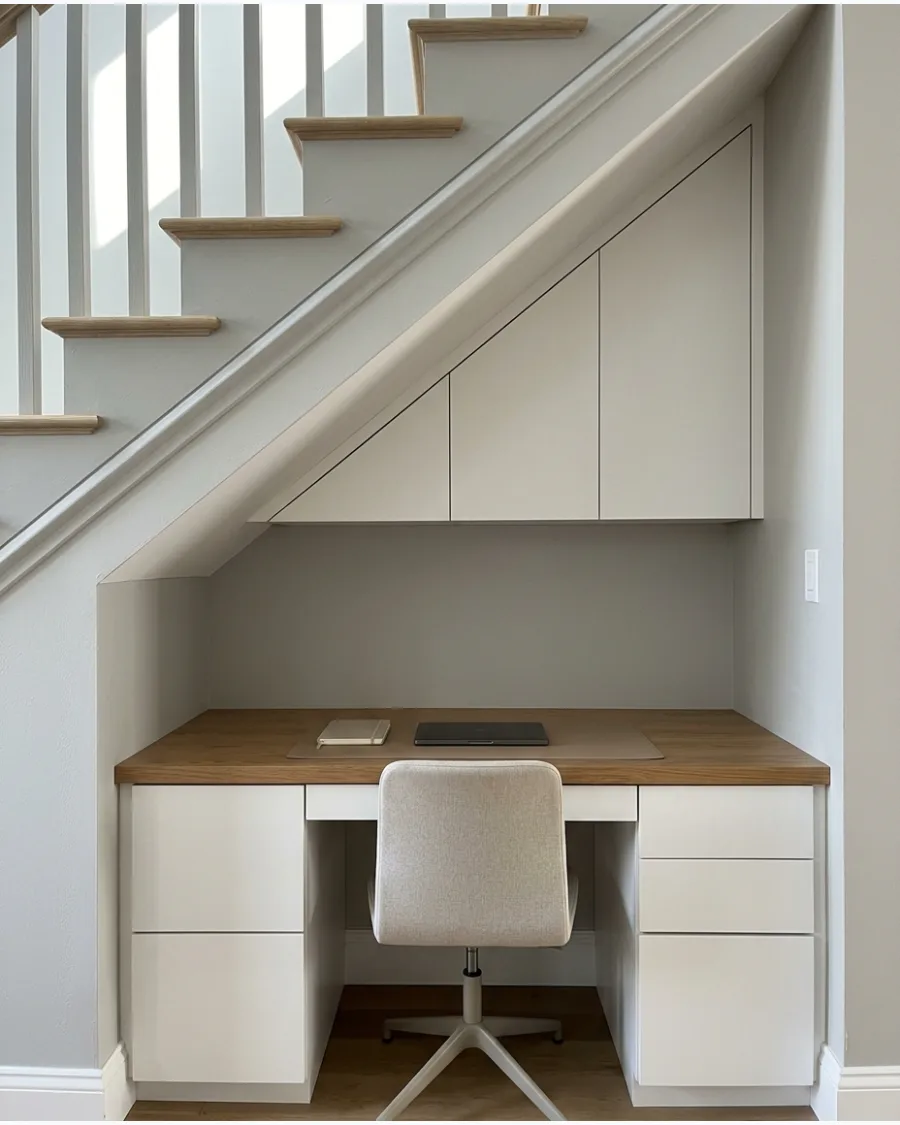 28. Built-In Office With Closed Cabinets