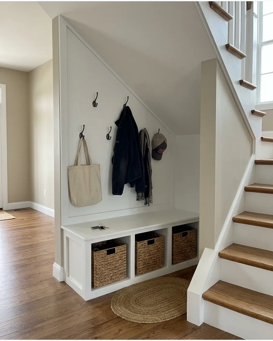 31. Mudroom Nook Under Stairs