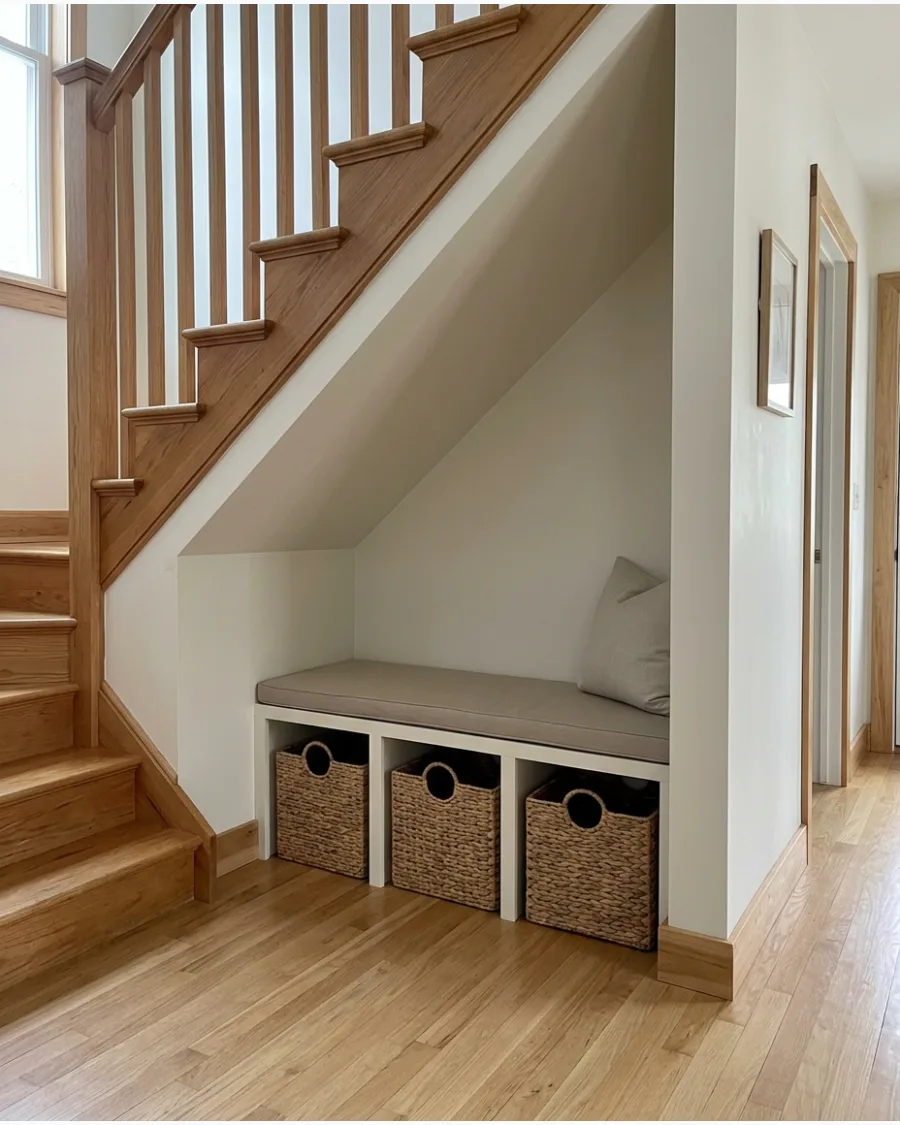 39. Bench and Basket Storage Nook