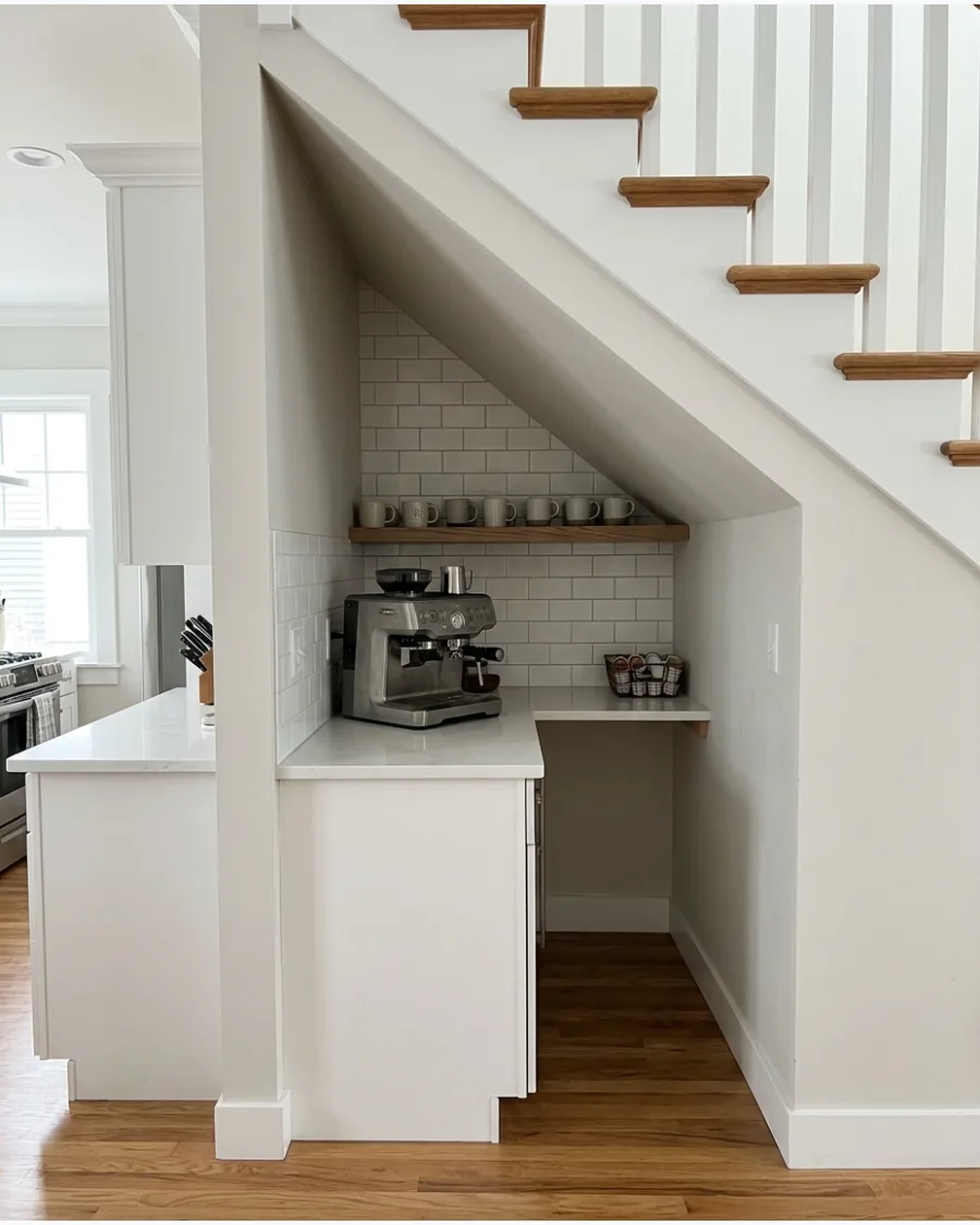 41. Coffee Bar Nook Under Stairs