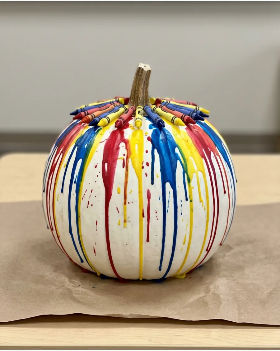 1. Melted Crayon Pumpkin