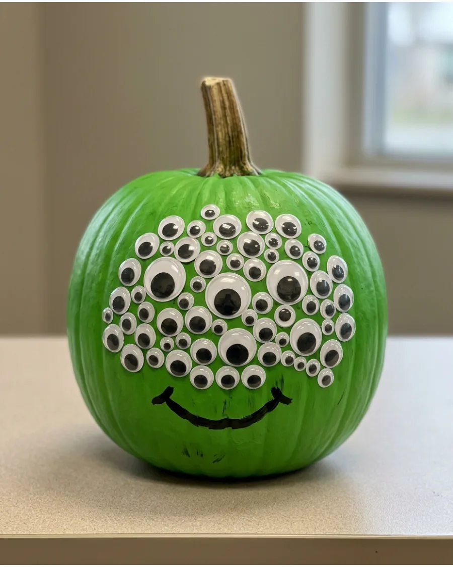 6. Googly-Eye Monster Pumpkin