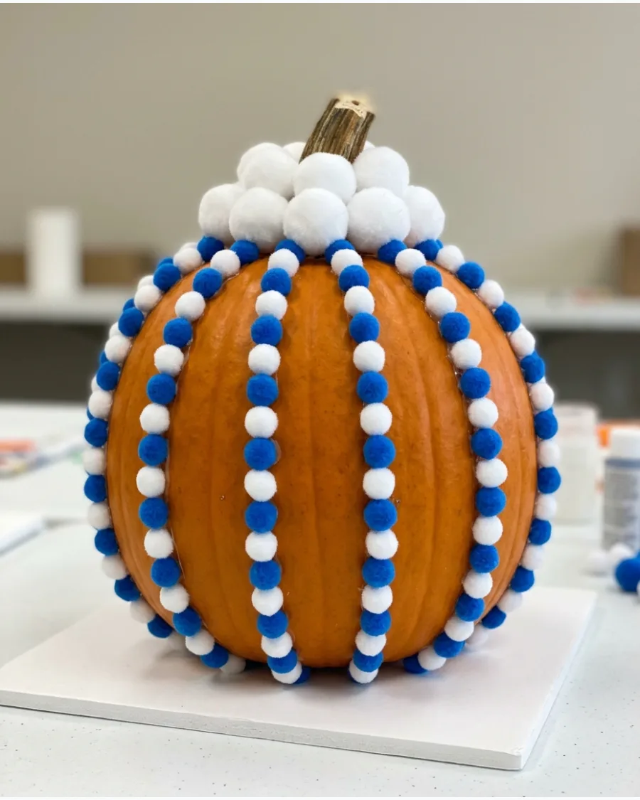 7. Pom-Pom Pumpkin