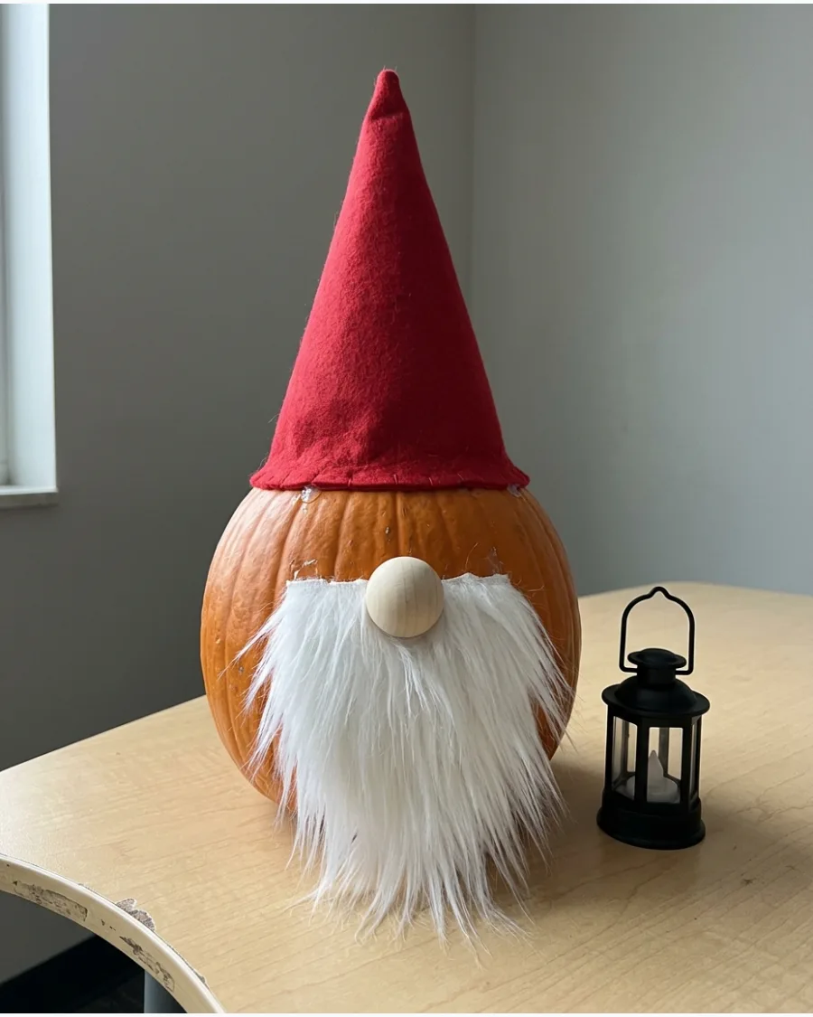 77. Friendly Garden Gnome Pumpkin