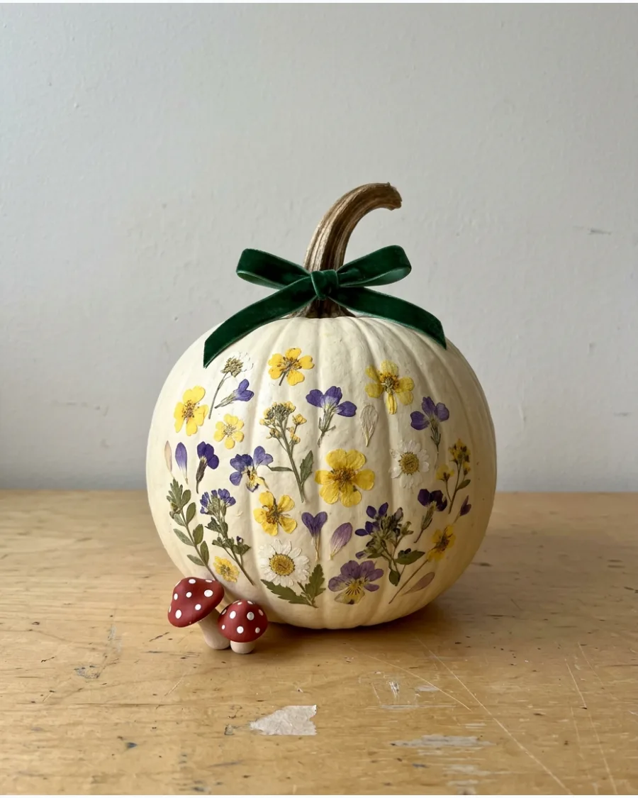 81. Cottagecore Floral Pumpkin