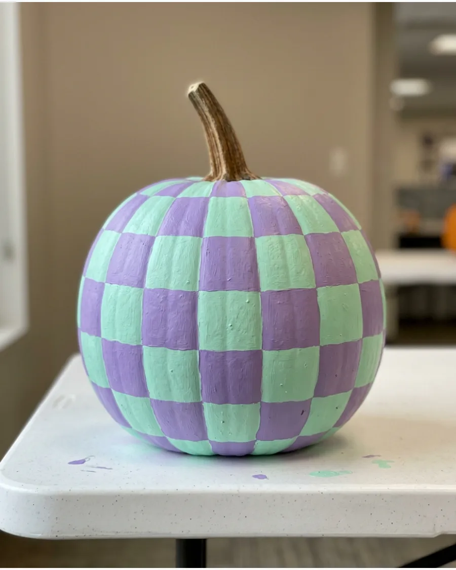 82. Pastel Checkerboard Pumpkin