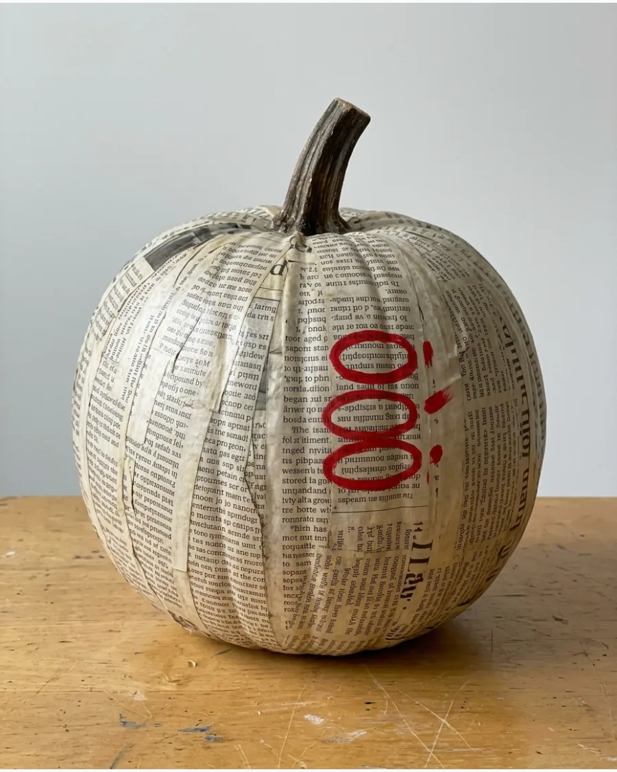 87. Newspaper Collage Pumpkin
