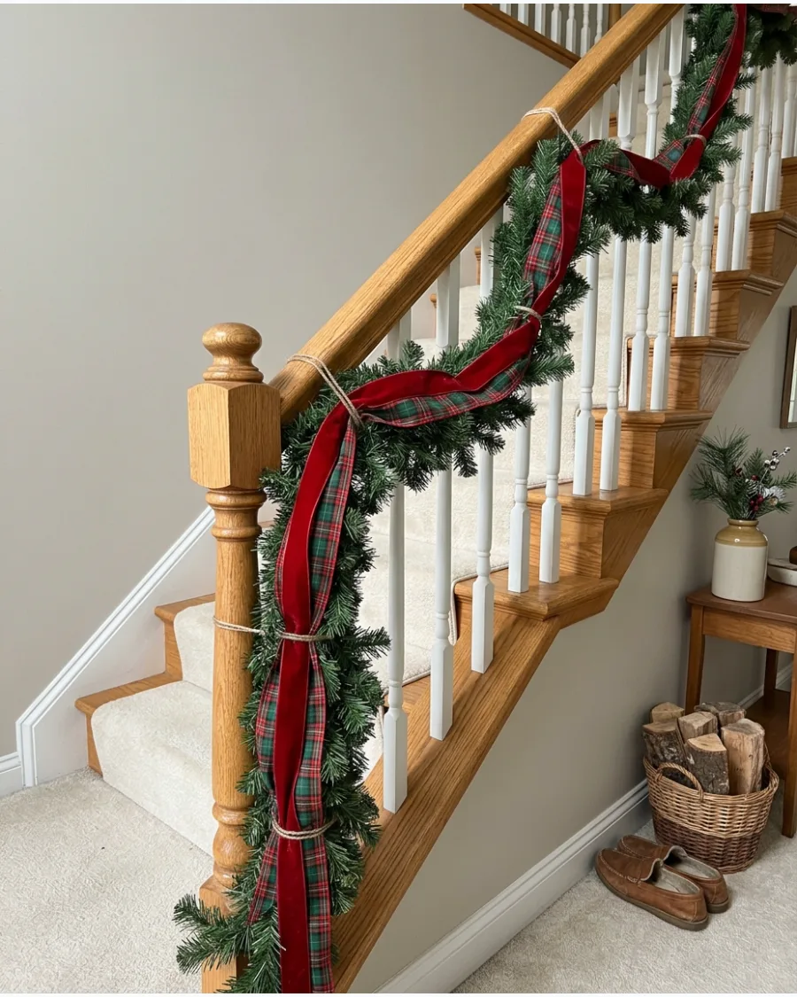 19. Double-Ribbon Staircase Garland