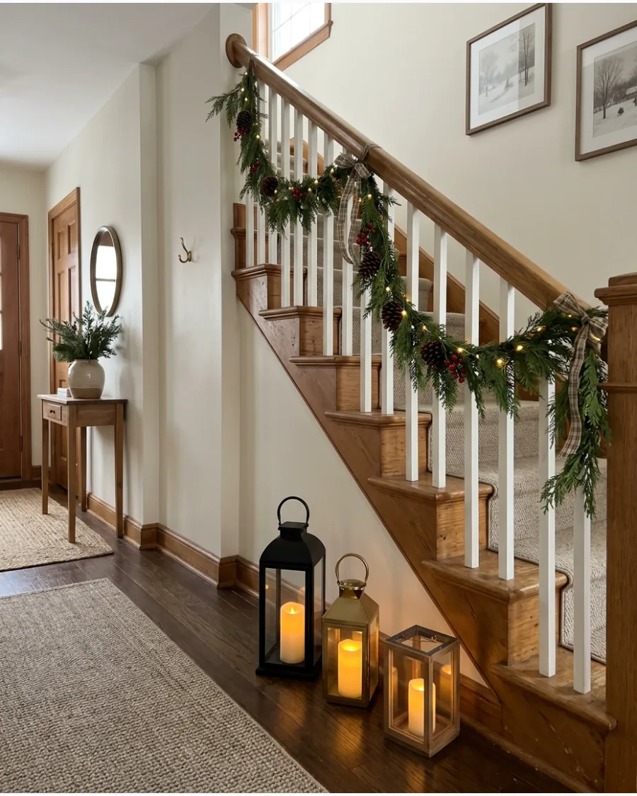 25. Candle-Look Staircase Lighting