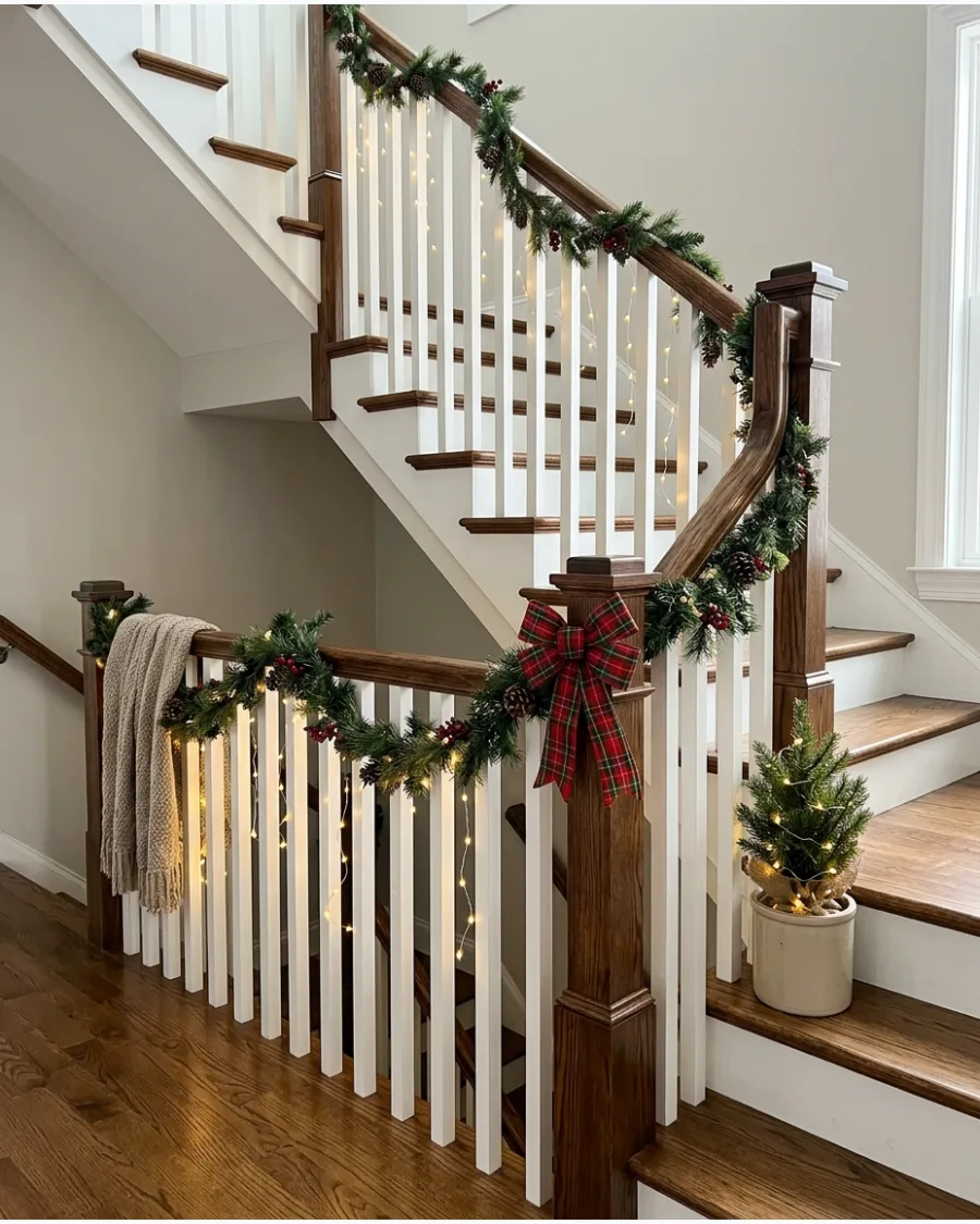 27. Cascading Light Strand Staircase