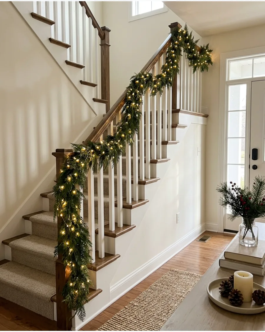 3. Warm White Light Christmas Banister