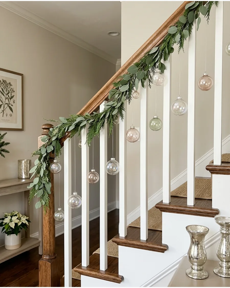 48. Transparent Glass Ornament Staircase
