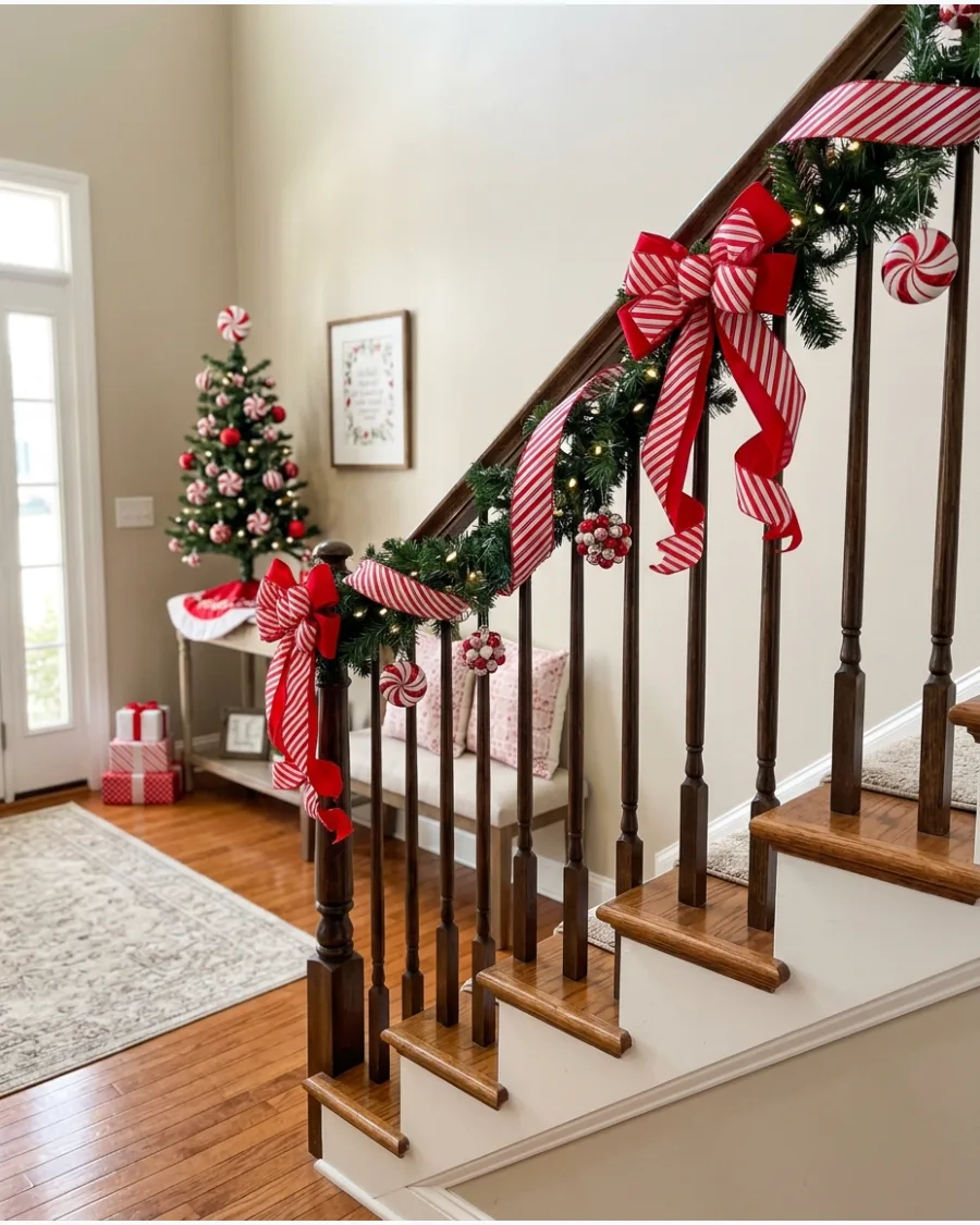55. Candy Cane Christmas Staircase