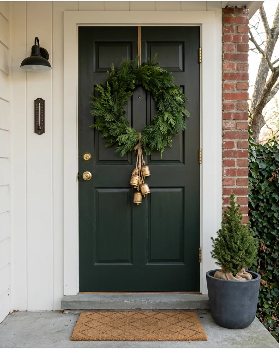 4. Christmas Wreath With Brass Bells