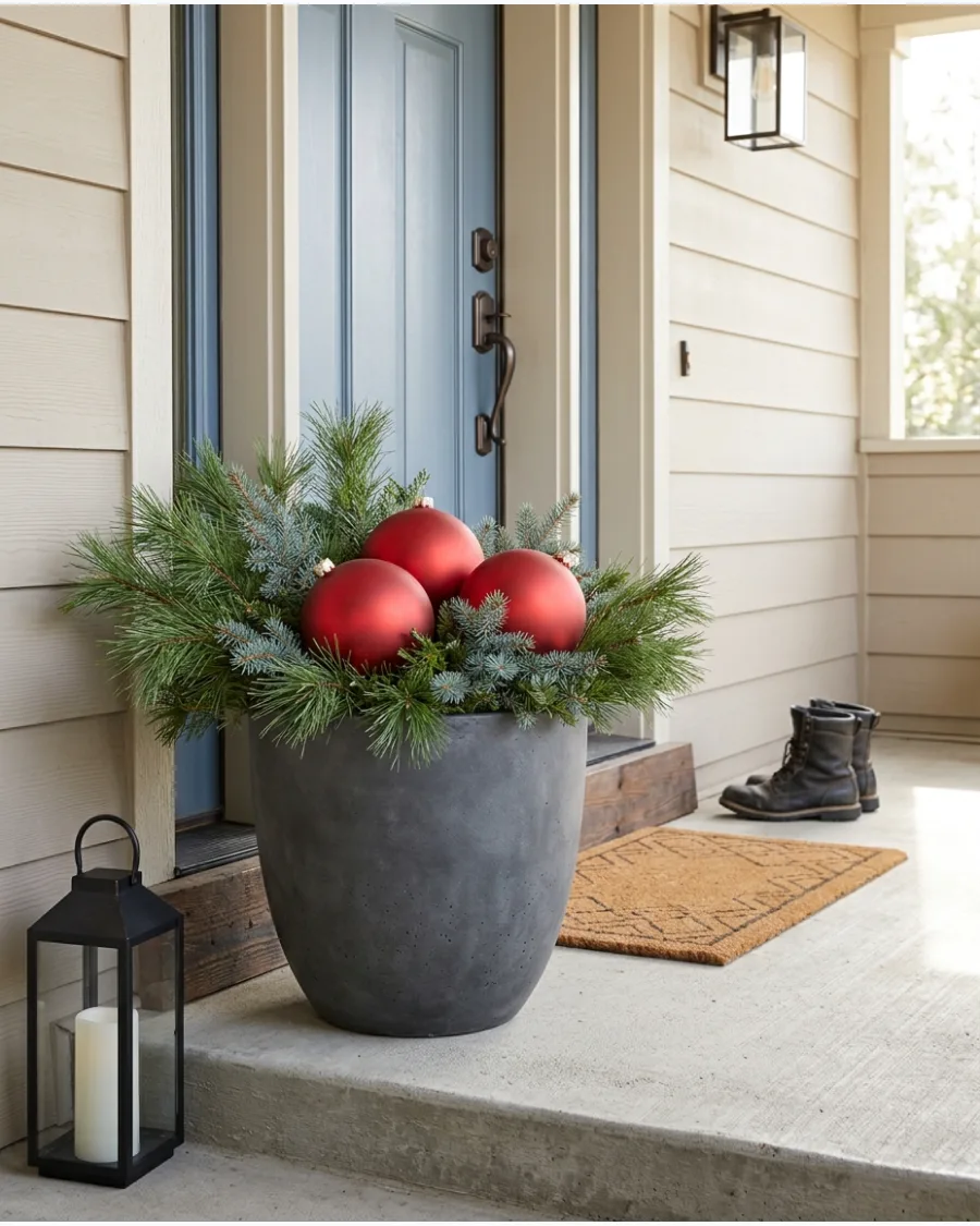 43. Large Outdoor Ornaments in a Planter