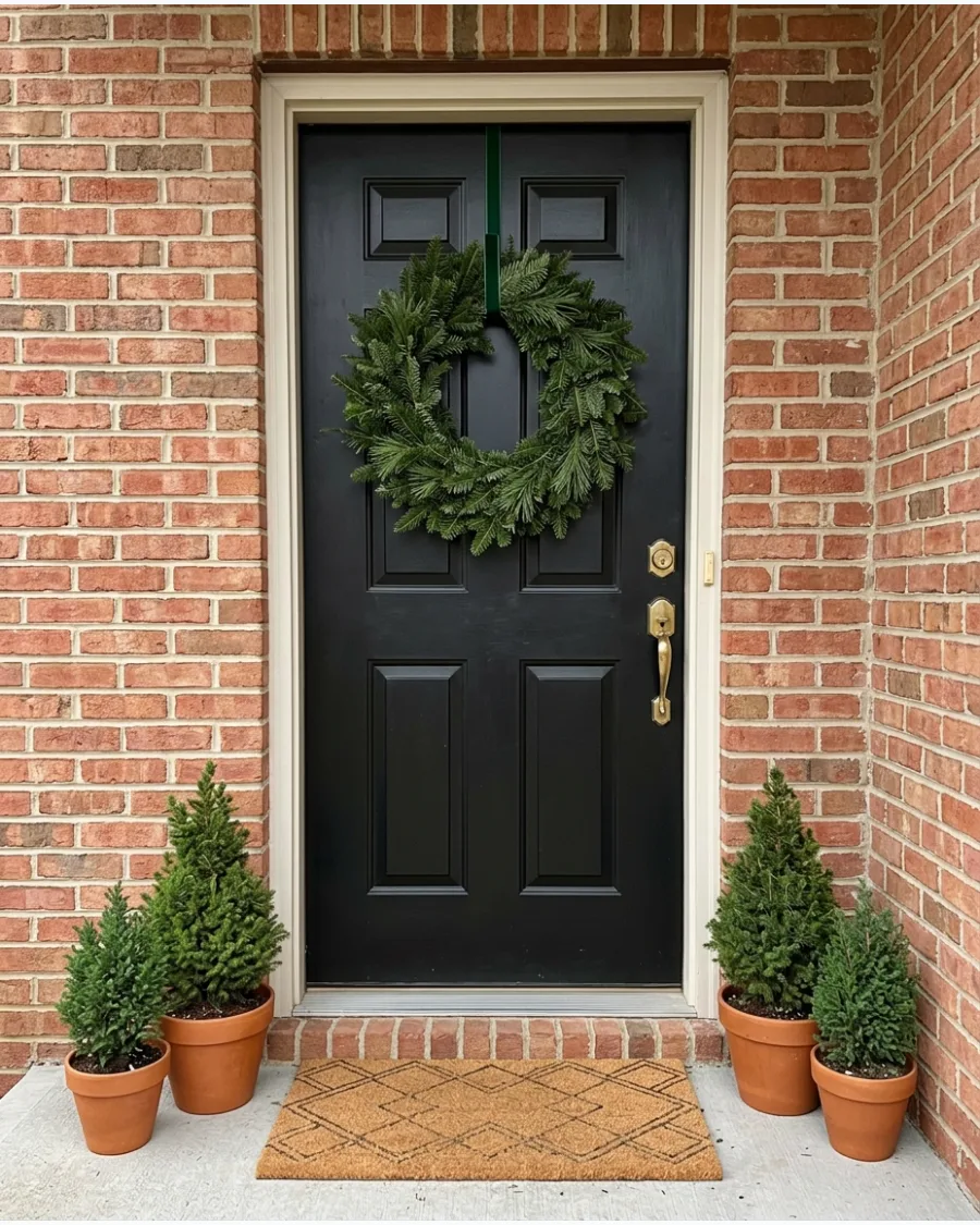 8. Green Wreath on a Black Front Door