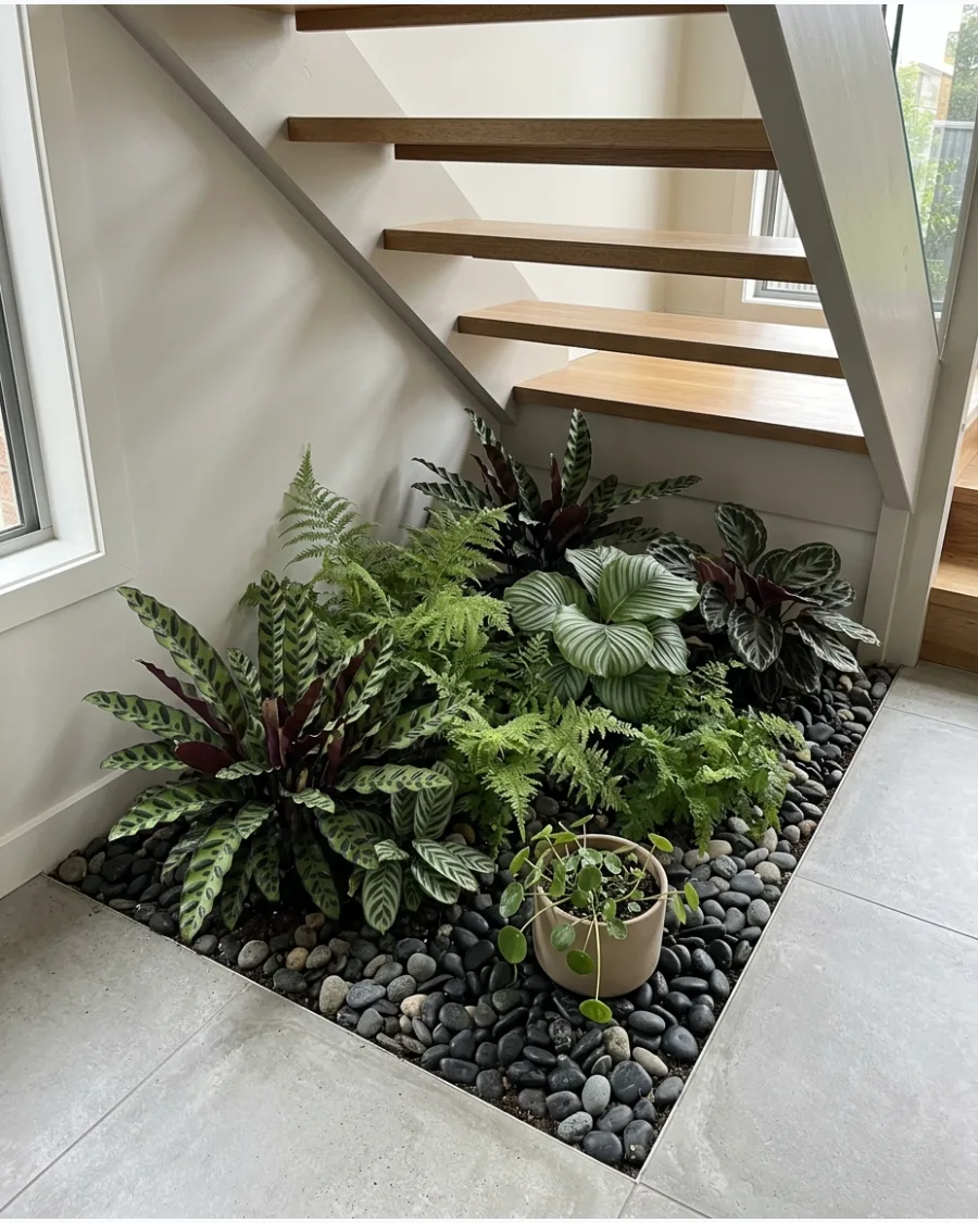 15. Calathea and Fern Under-Stair Garden