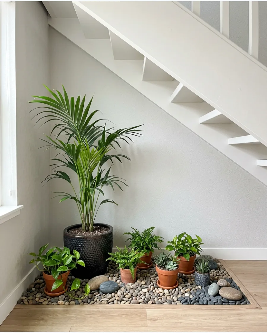 18. Statement Palm Garden Under Stairs