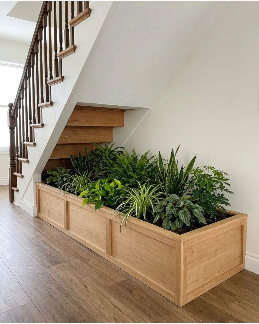 25. Built-In Planter Under Staircase