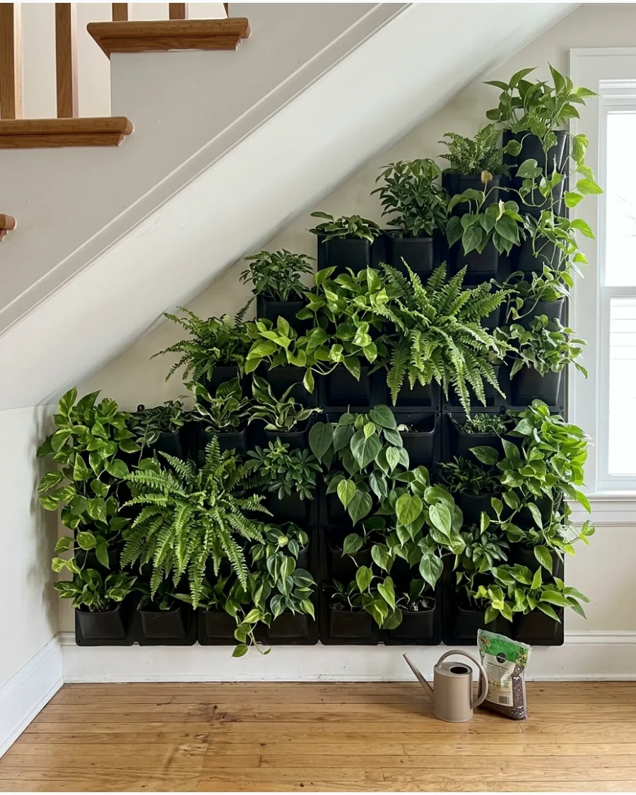 31. Vertical Living Wall Under Stairs