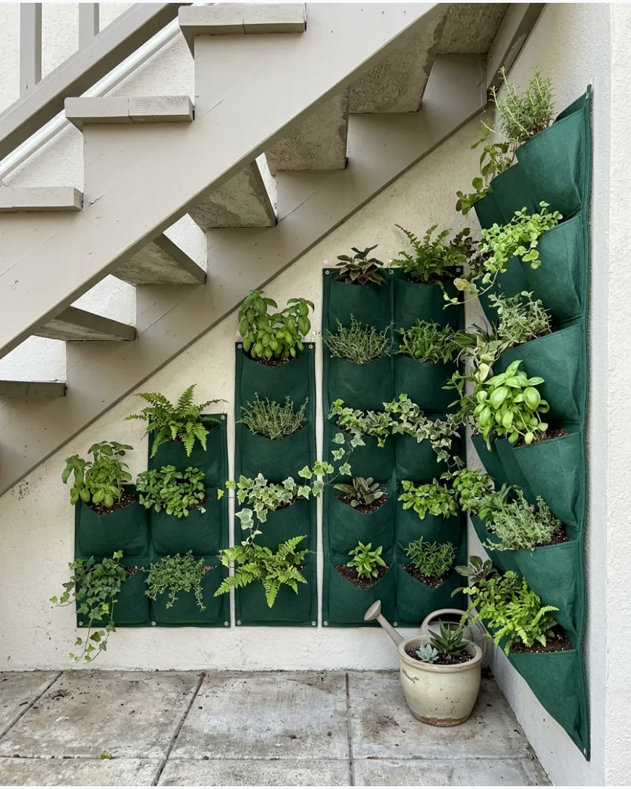 37. Wall Pocket Garden Under Stairs