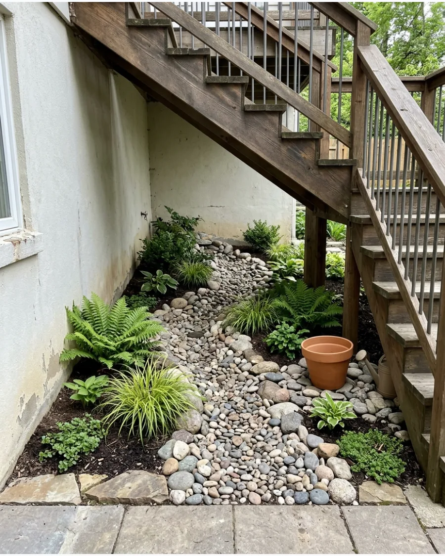 49. Dry Creek Garden Under Outdoor Stairs