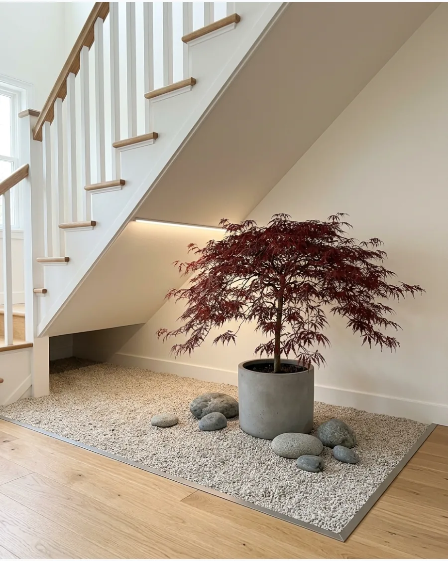 5. Minimal Zen Garden With One Statement Plant
