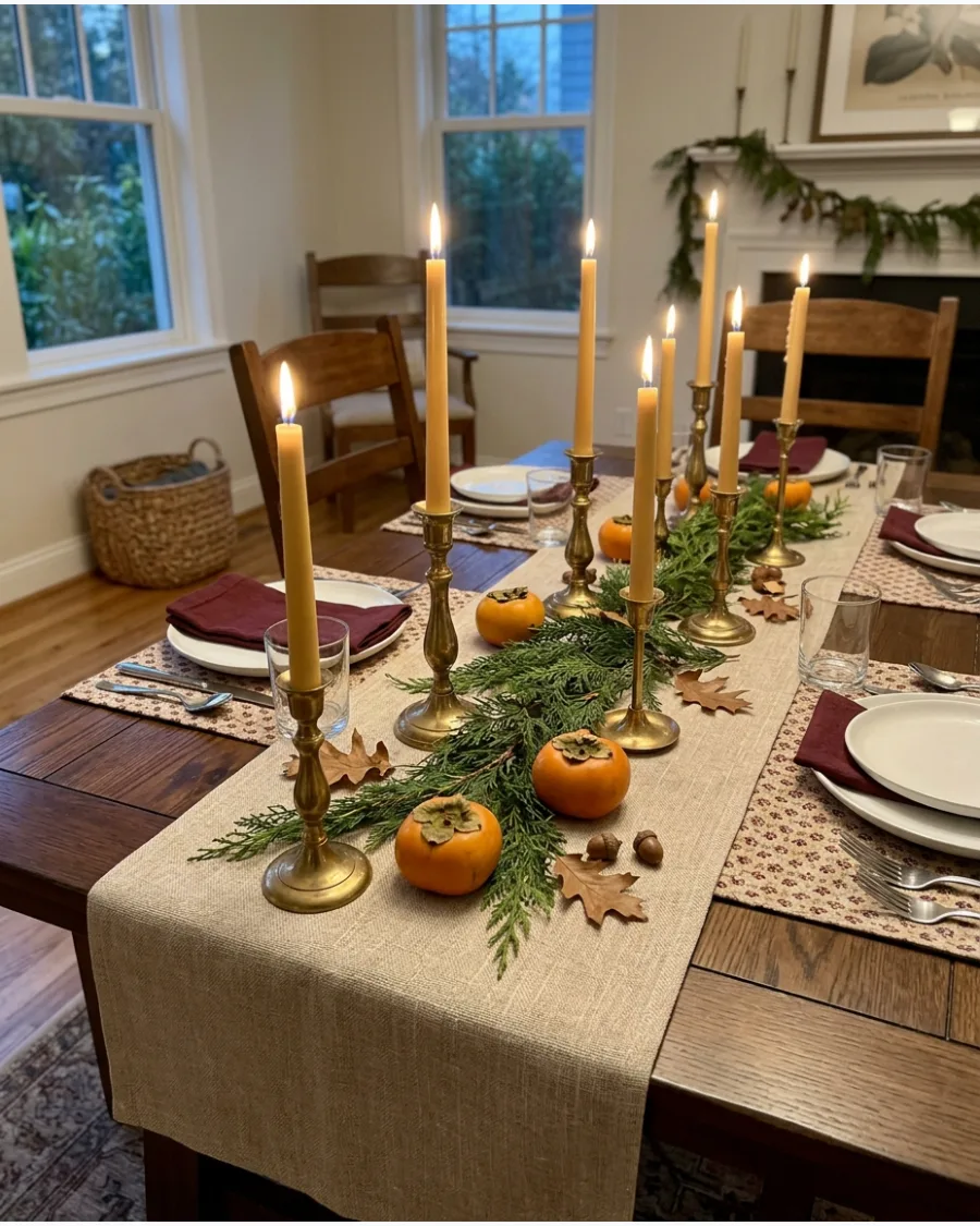 16. DIY Brass Candlestick Centerpiece