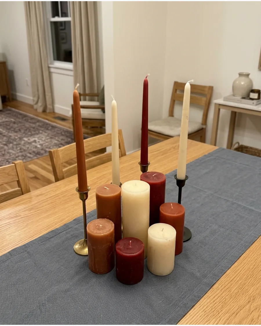 20. DIY Candle-Only Thanksgiving Centerpiece