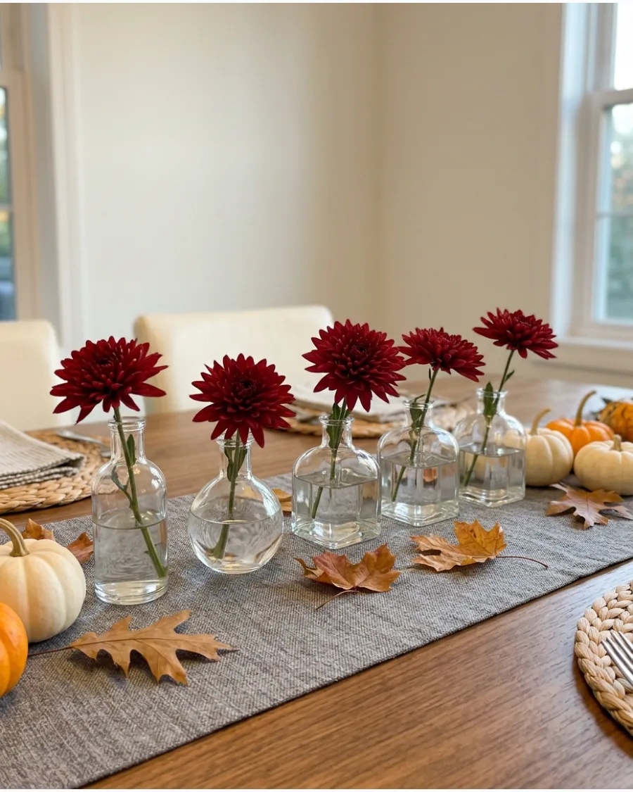 27. DIY Mini Bud Vase Centerpiece