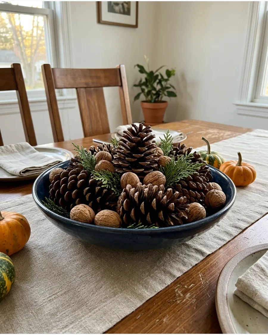 33. DIY Pinecone Thanksgiving Centerpiece