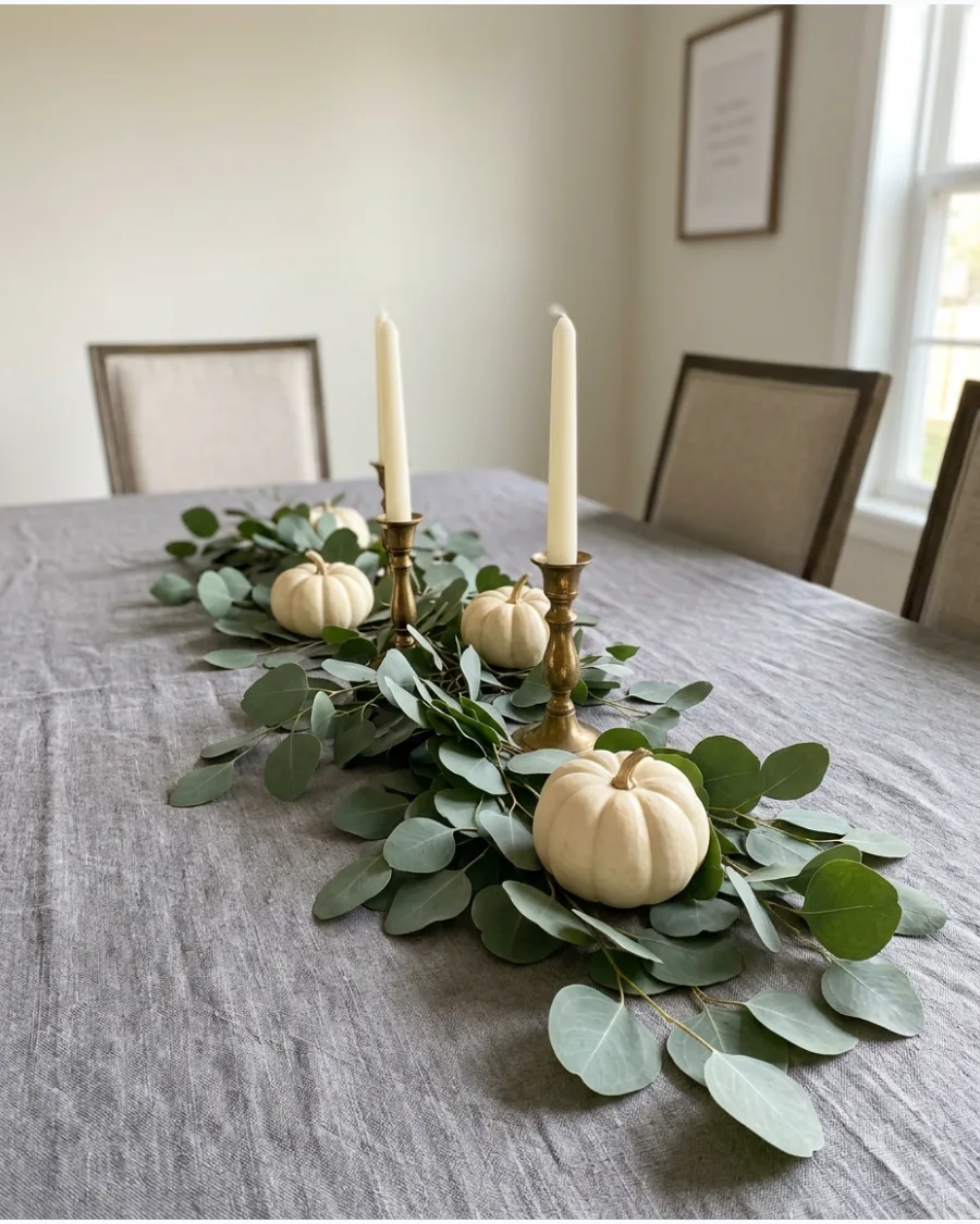 36. DIY Eucalyptus Garland Centerpiece
