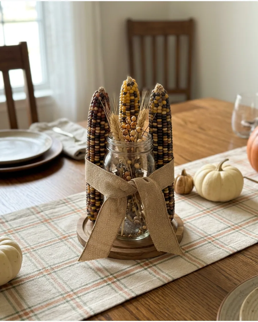 46. DIY Harvest Corn Centerpiece
