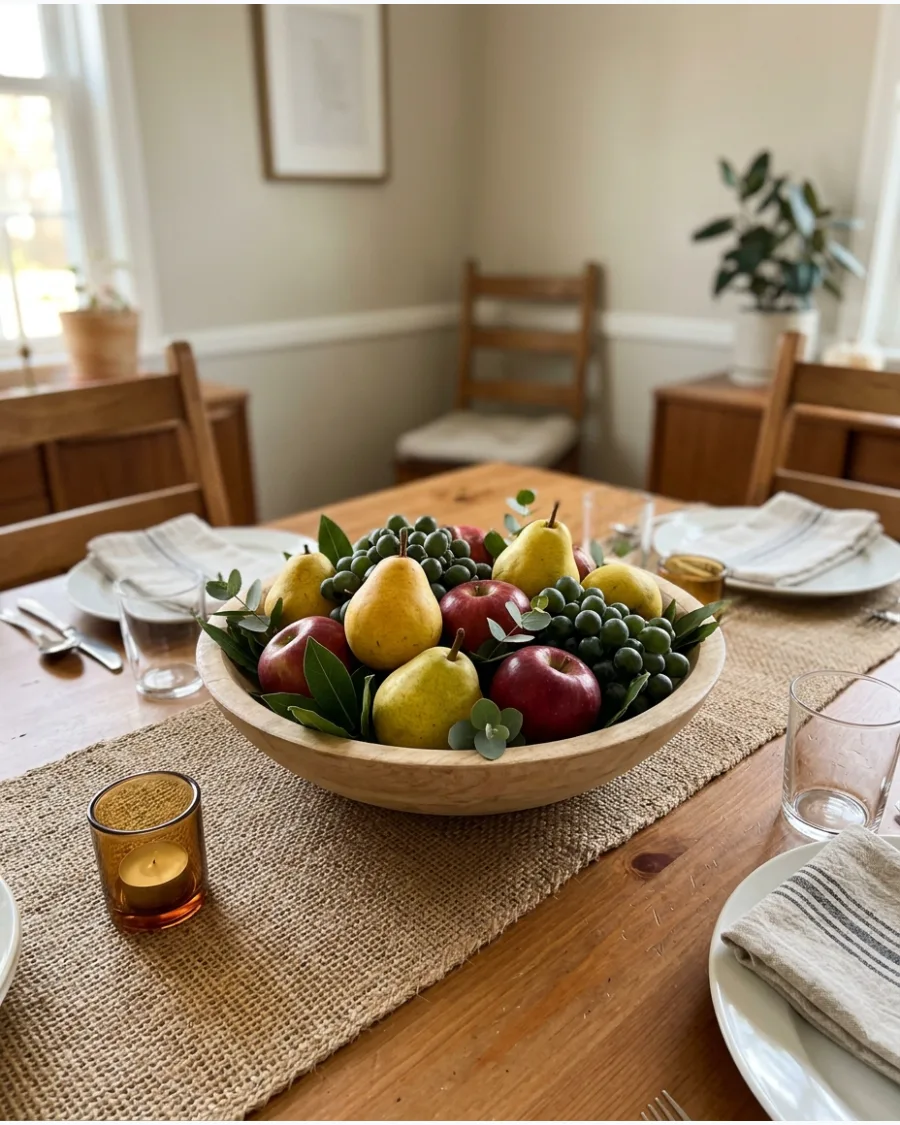 47. DIY Fruit Bowl Thanksgiving Centerpiece
