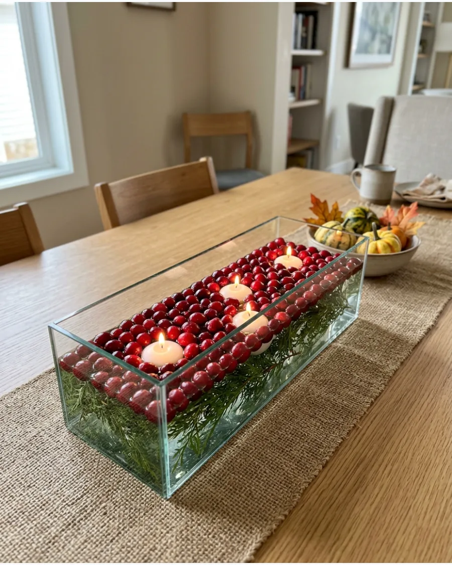 48. Floating Cranberry Glass Trough