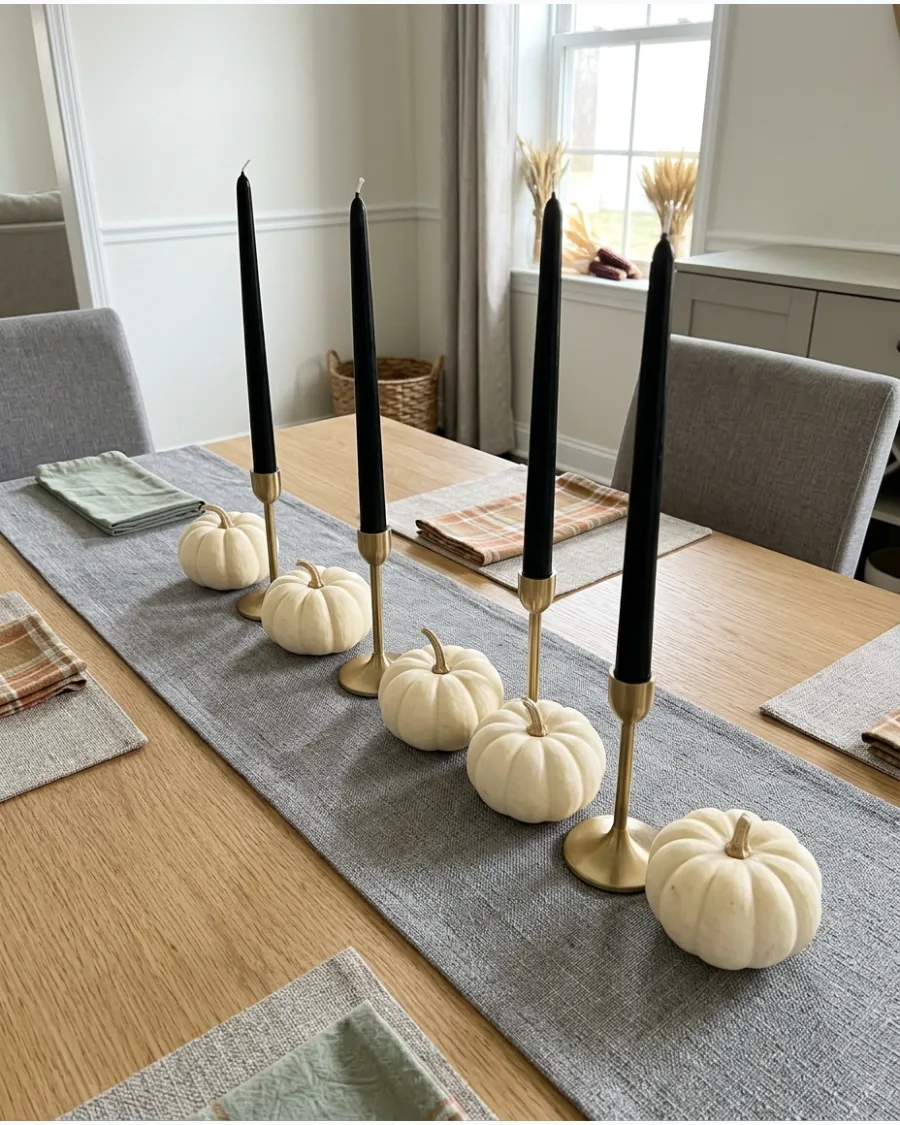 5. DIY Mini Pumpkin Candle Centerpiece