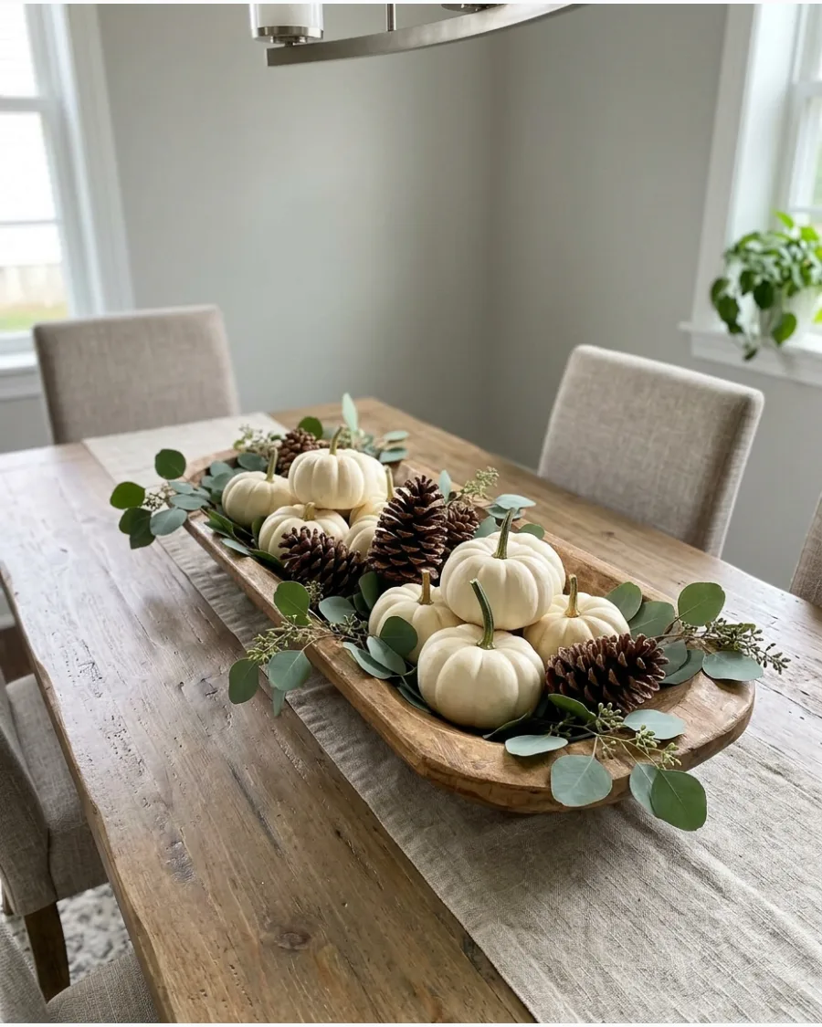 7. DIY Pumpkin Dough Bowl Centerpiece
