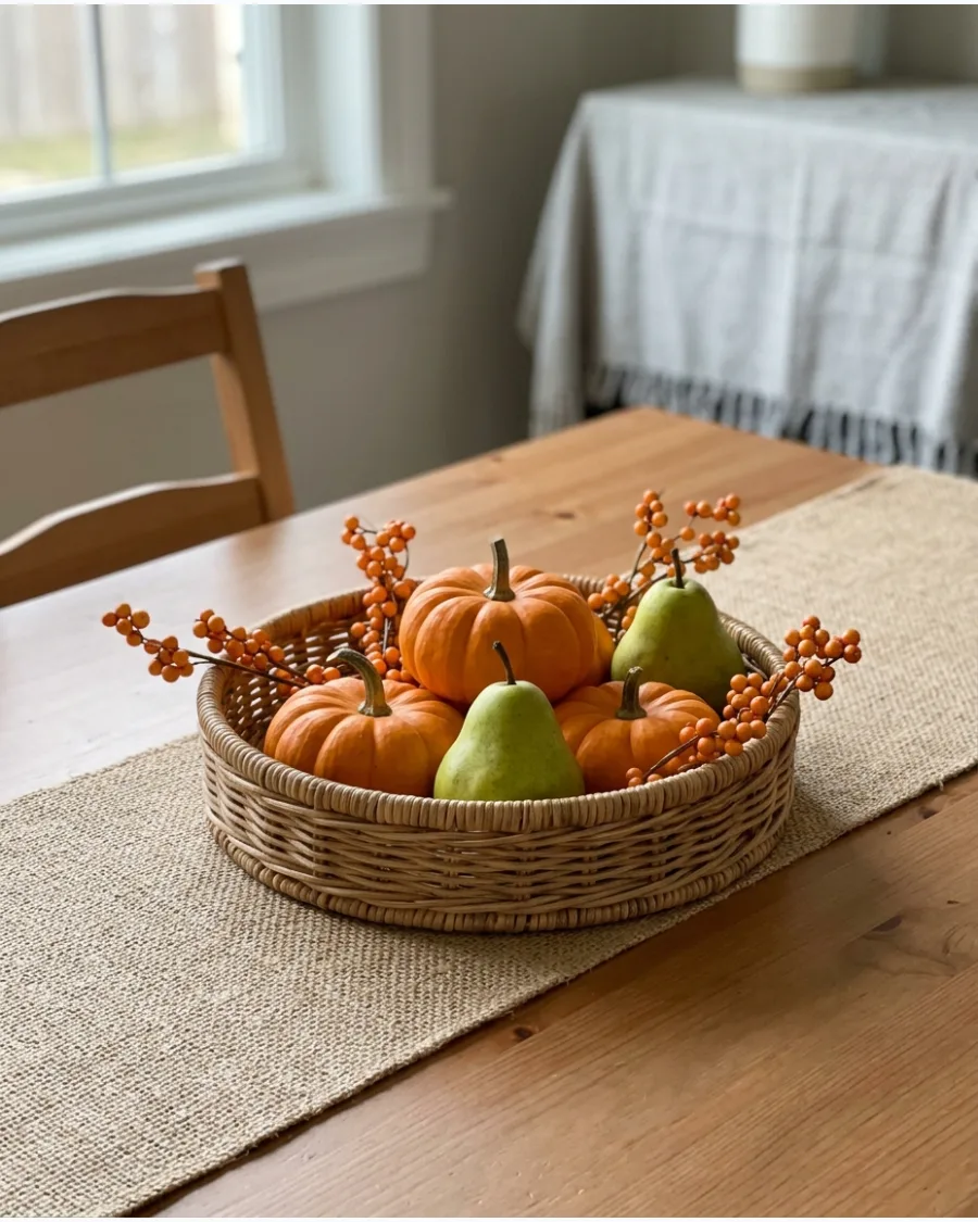 8. DIY Pumpkin Basket Centerpiece