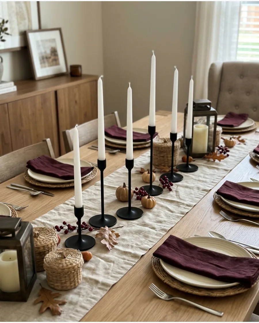 21. Mixed-Height Taper Candle Table