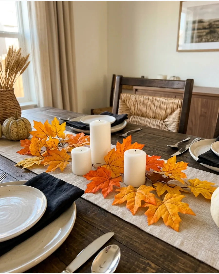 32. Fall Leaf Table Decoration