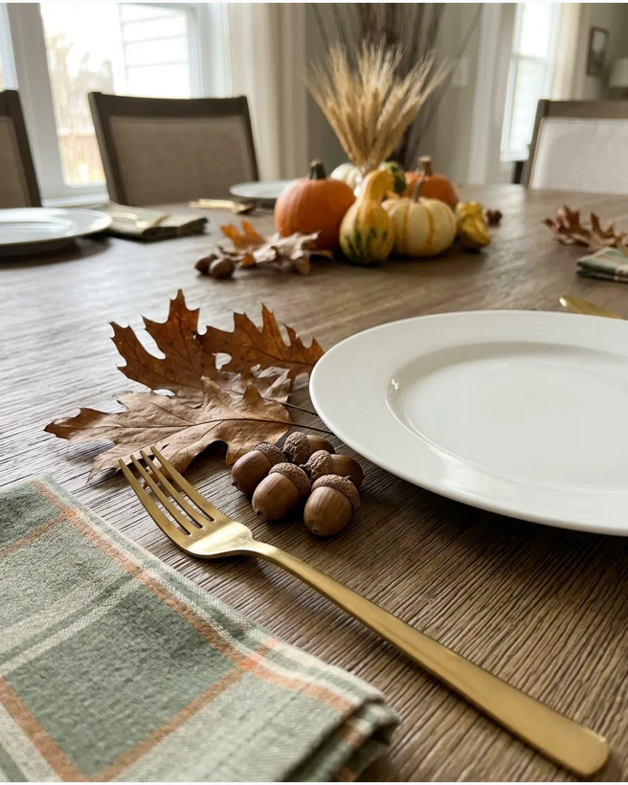 33. Oak Leaf and Acorn Table Decor
