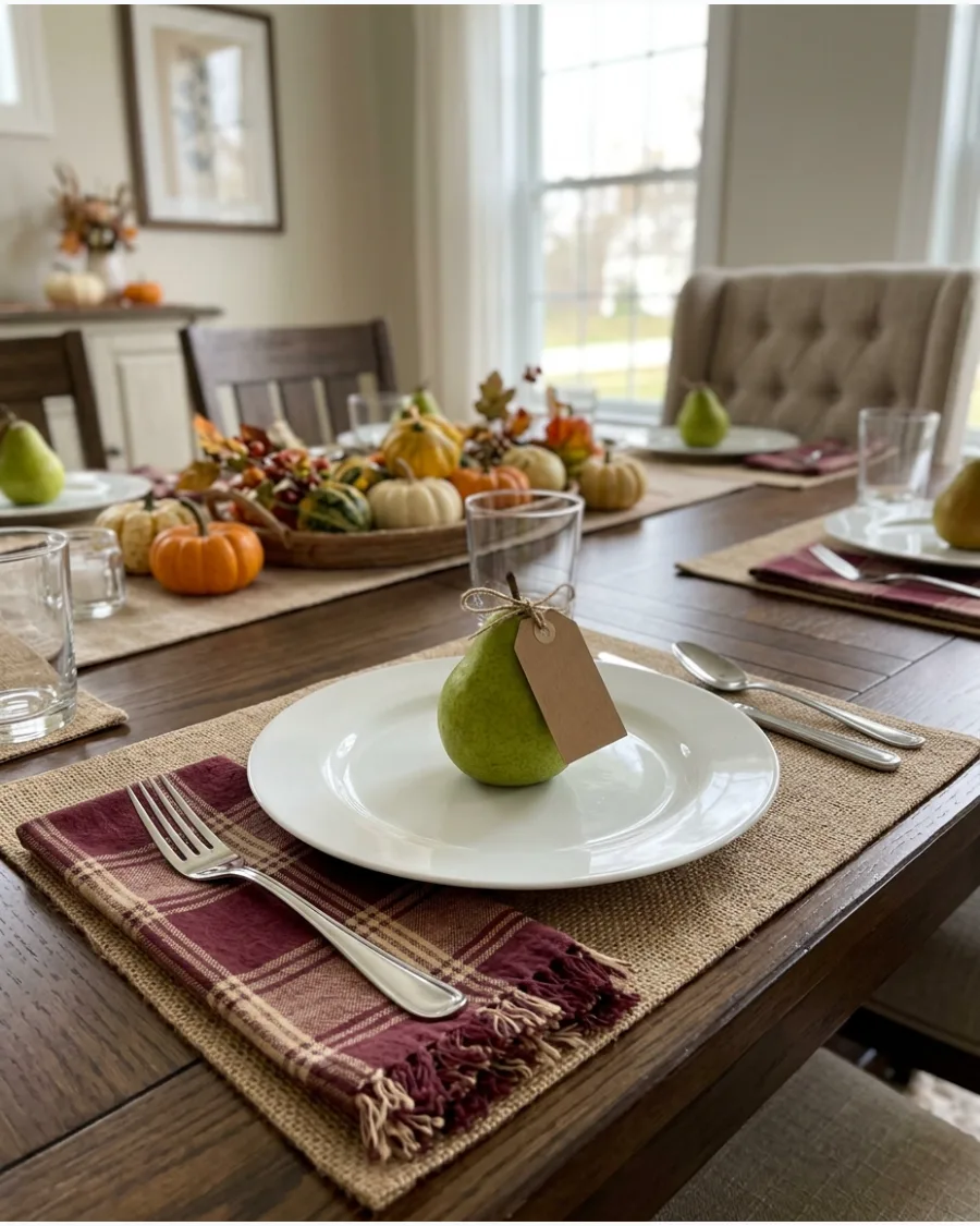 47. Pear Place Card Table Decoration