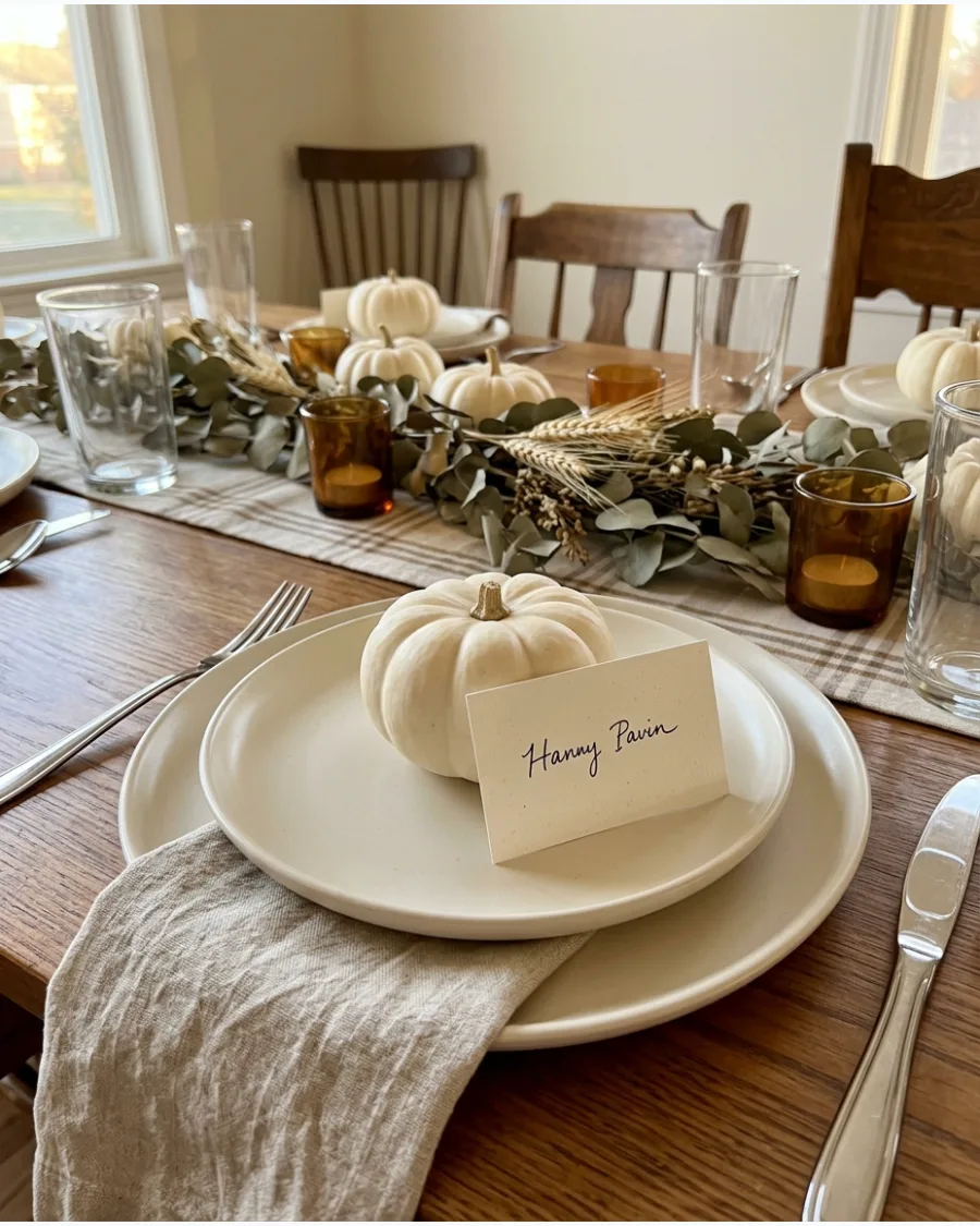 14. Pumpkin Place Card Setting