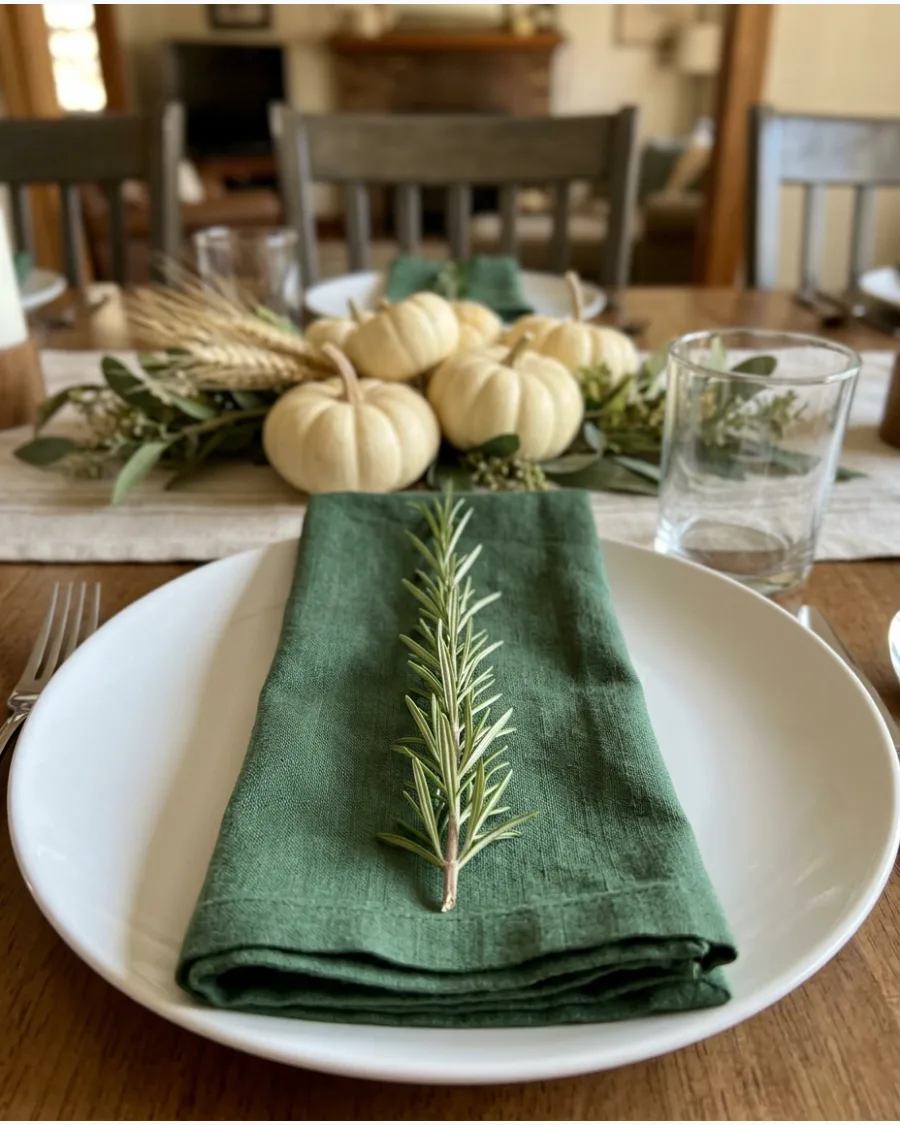 19. Rosemary Sprig Napkin Setting